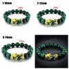 Stretchable Elastic New Blessing Jewelry Amulet Feng Shui Bracelet Bead Wristbands Green Obsidian Bangle Golden Pixiu Bracelet