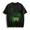 St. Patrick's Day Pinch Proof Clover Heart Print Casual Top Pure Cotton T-shirt