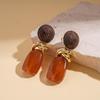 Boucles d'oreilles Géométriques Rétro Européennes Enveloppées de Résine: Style Automne Hiver Haut de Gamme pour Femmes