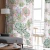 Summer Watercolor Tropical Plants Voile Sheer Curtains Living Room Window Tulle Curtain Kitchen Bedroom Drapes Home Decor
