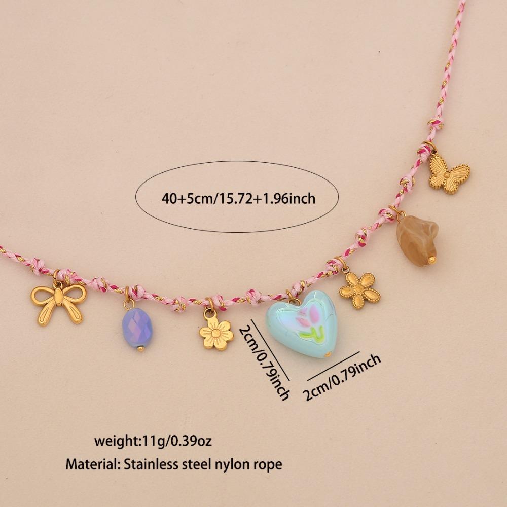 Knotting Rope Shell Pendant Necklace Ocean Series Clavicle Necklace Starfish Necklace  Summer