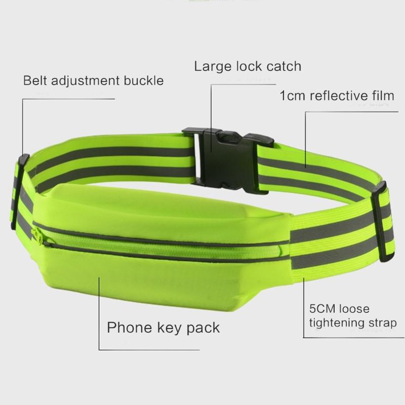 Reflective Glow Belt Be Seen and Protected During Nighttime Workouts! Reflective Waist Belt Storage Pocket Armbands