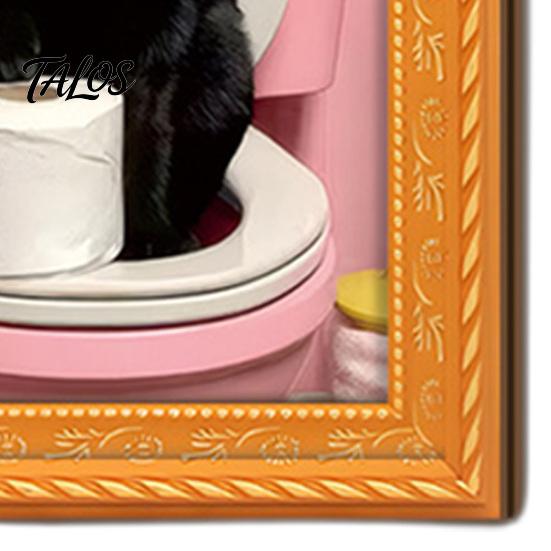 Small Picture Frames for Fridge Funny Wooden Magnets Frame, Retro Cute Cat Pattern Magnetic Refrigerator Style Interior Decoration Locker Magnet Photo