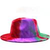 Kapelusze fedora kobiety mężczyźni szerokie rondo Tie Dye jesień zima kobiety kapelusze vintage fascinator wielokolorowy niebieski zielony biały filcowy kapelusz mężczyźni