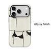 Chic Line Art Bikini Clothesline Summer Sketch Doodle Film Aesthetic Protective Shockproof Bumper Case Cover For iPhone 14 15 16 Pro Max Plus