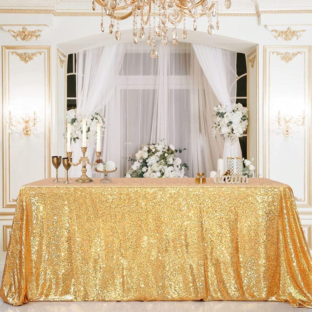 Sparkling Sequin Tablecloth Gold Table Cover Party Supplies Glitter Table Cloth Hotel
