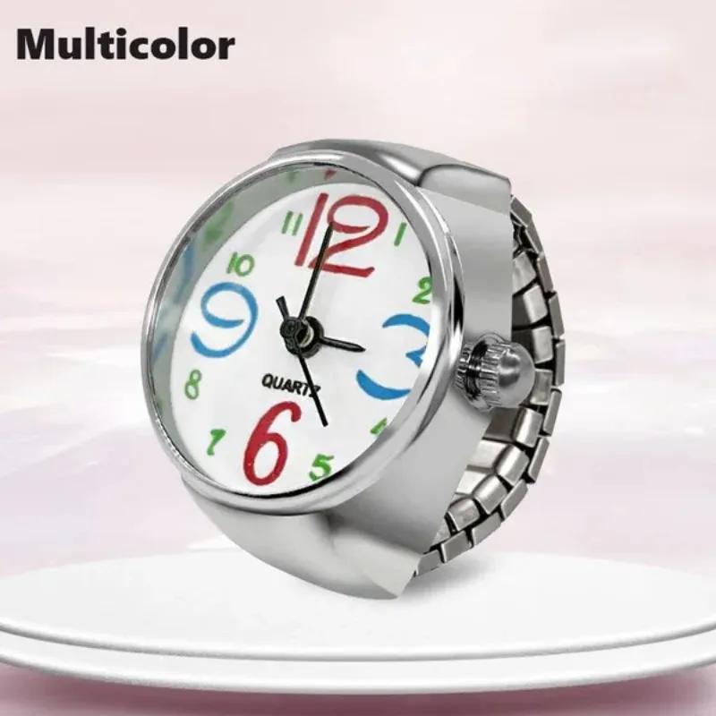 1 Pc Women Men Fashion Mini Ring Watch Vintage Personalized Quartz Finger Watch Rings Jewelry Gifts Accessories