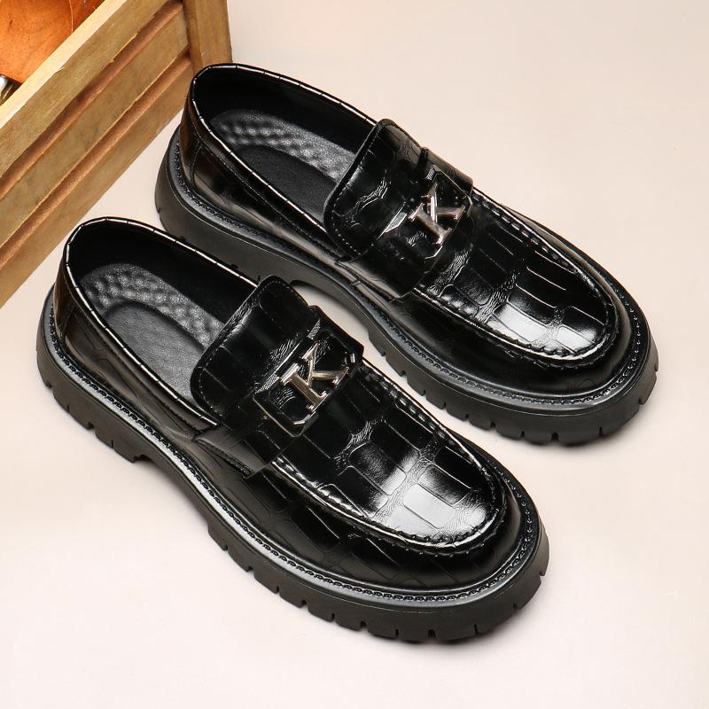 5326 leather shoes summer new men's leather shoes platform loafers heightening casual leather shoes, foreign trade