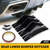 Universal Glossy Black Car Rear Bumper Lip Diffuser Splitter Shark Fin Protector
