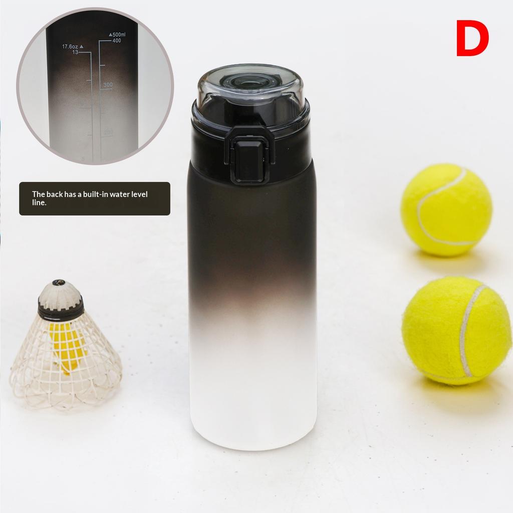 500Ml Large Capacity Sports Water Bottle Gradient Color Plastic Cup Drink Items Outdoor Beach Travel Portable Gym Fitness Jugs