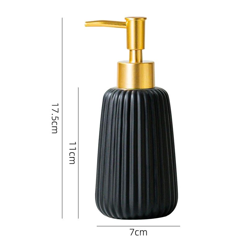 10.15 oz Ceramic Soap Dispenser,300ml Bathroom Accessories Press Dispenser with Pump, Kitchen Hand bottle 1pc