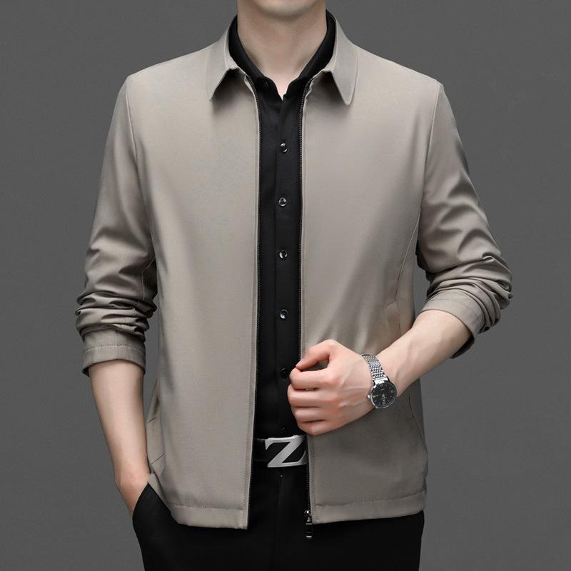 

Мужская повседневная осенняя куртка с отложным воротником 5XL хаки