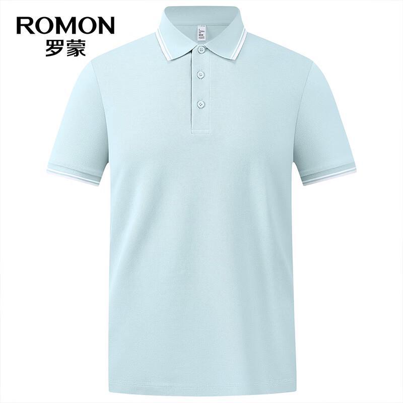 Luomeng Men's 7A Anti-bacterial Pure Cotton Color-block Polo Shirt