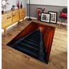 3D Gray Staircase Pattern Area Rug - Modern Optical Illusion Floormat Ideal for Living Room Floormat Home Decor
