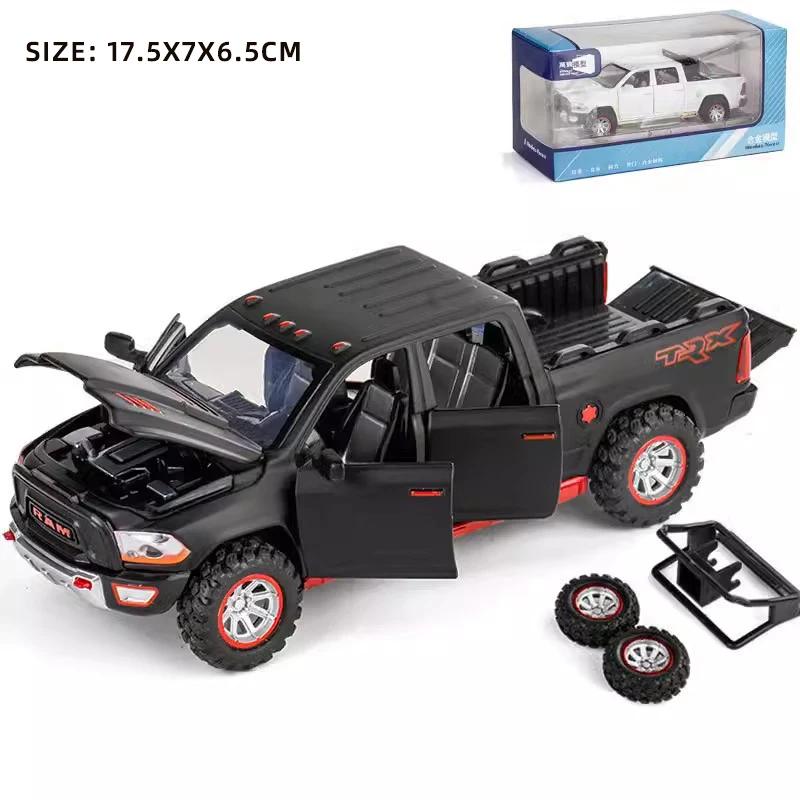 

1:32 RAM Pickup Truck Alloy Die-Cast Model - with Light & Sound, Spring Back Action, Kids Adventure Toy