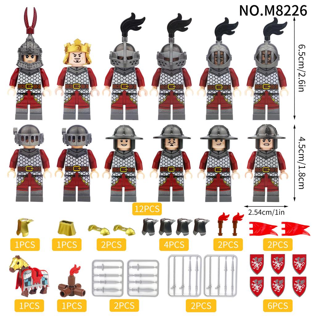 MOC Mittelalterlicher Kavallerist Soldatenfiguren Bausteine Spielzeug Set
