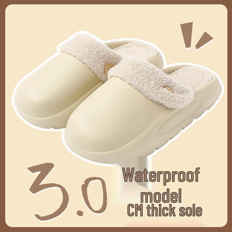 2025 Women's Fuzzy Outdoor Slippers: Autumn/Winter Detachable Closed-Toe Comfort Cotton Shoes