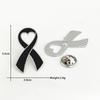 Memorial Brooch, Black Ribbon Badge, Clothing Accessory Pin, Black Mourning Badge