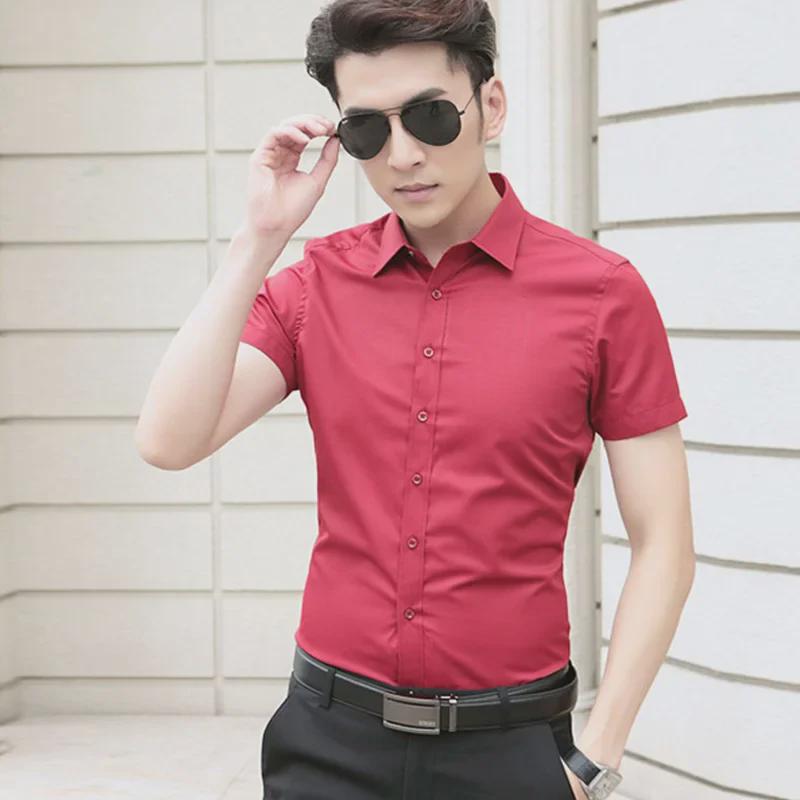 Professional Men's White Short-Sleeved Business Shirts