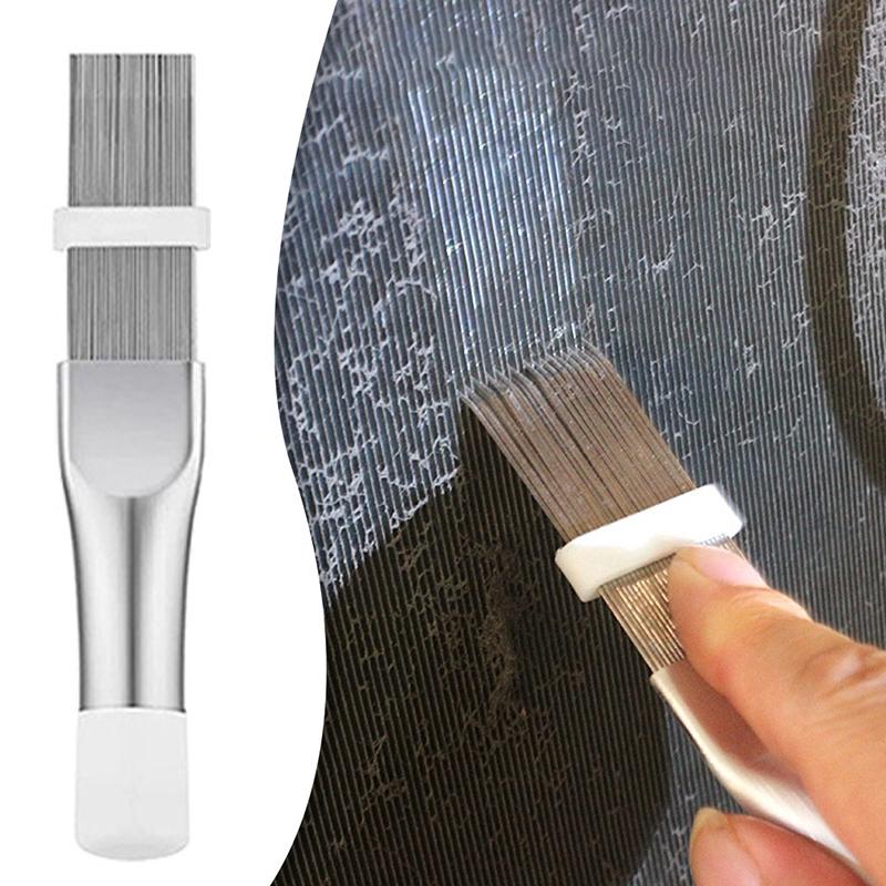 Air Conditioning Metal Fin Comb Stainless Steel AC Fin Brush Condenser Cleaning Repair Tool Refrigerator Brush Universal