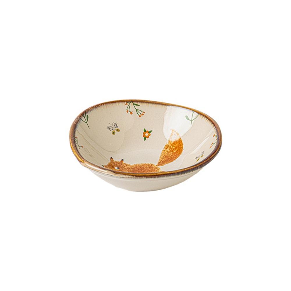 Retro Dipping Dish Floral Pattern Vinegar Dish Creative Ceramic Flavor Dish  Household Use Style 7
