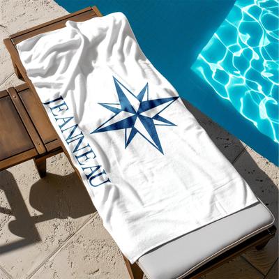 1 Stück Jeanneau Nautisches Kompass Logo Design 2D Gedrucktes Mikrofaser Strandtuch, schnell trocknend super saugfähig. Großartig für Strand, Pool