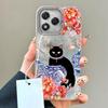 Luxury Black Cat Flower Glacier Texture Phone Case for Honor 400 200 Pro Magic7 6 5 Lite X9a X9c X8b X8a X8c Silicone Back Cover