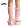 Winter Leg Warmers Thickened Knee-high Socks Cartoon Adult Floor 1 Pair Dog Design Fuzzy Plush