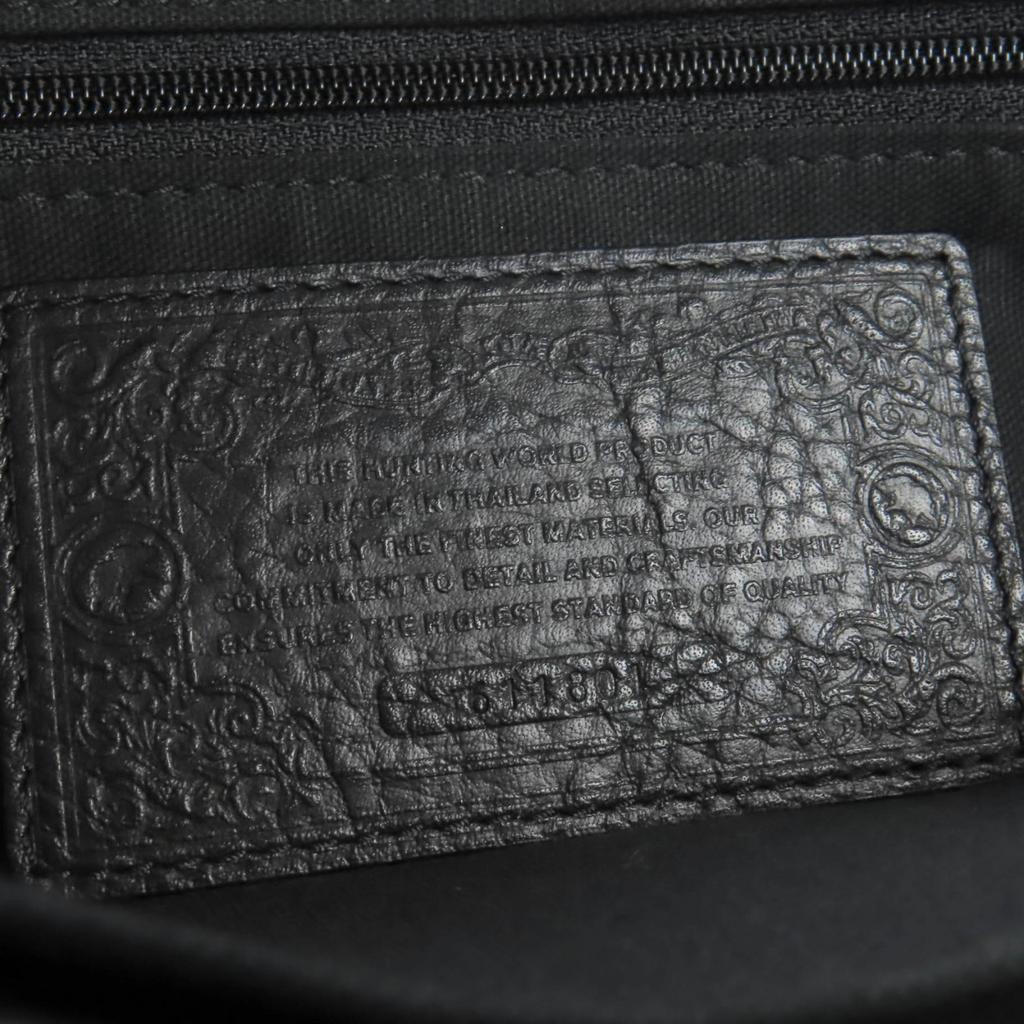 HUNTING WORLD Handbag TAIMA logo leather black leather Women Used