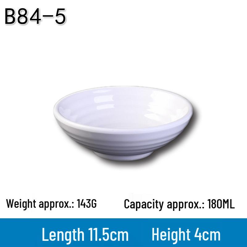 Melamine White Soup Bowl, 4.5-Inch A5 Rice Bowl for Hotel, Canteen, or Fast Food Use