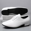 Scarpe da ballo in vera pelle quadrate da uomo ventilate scarpe da ballo suola morbida scarpe da ballo sociale sneakers in pelle per ballo latino pieghettate