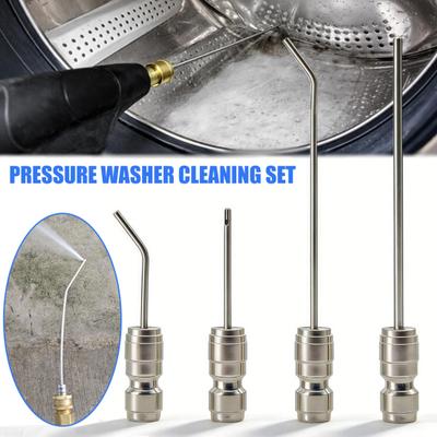 Kit de Boquillas para Hidrolimpiadora de Alta Presión Sistema de Conexión Rápida Boquilla de Limpieza Varilla de Extensión de Acero Inoxidable con Múltiples Modos de Pulverización