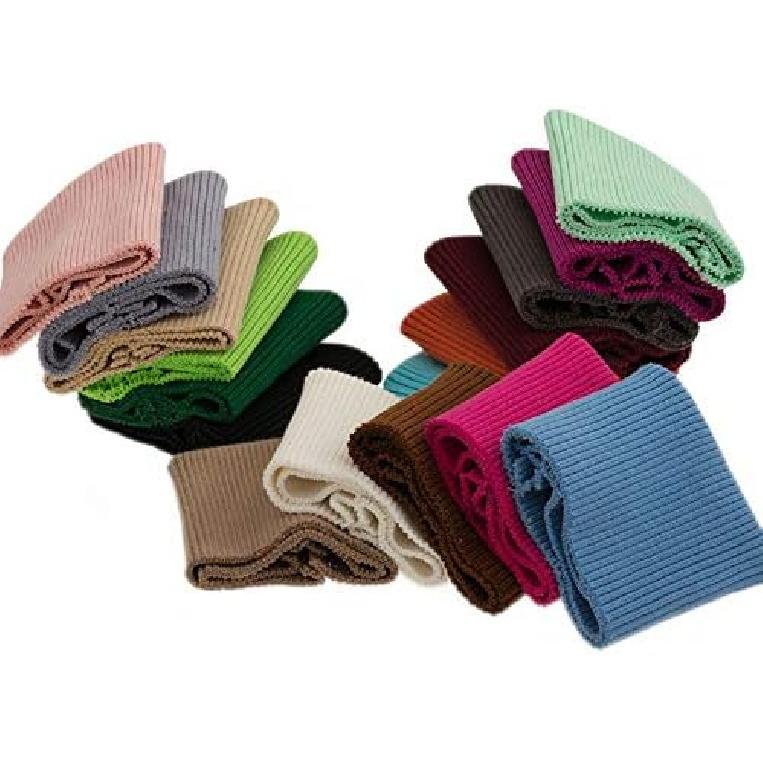 Pukido 9cm*8cm Stretchy Cotton Knitted Rib Fabric Cuff Fabric for DIY Down Jacket Hoodie 1 Pair - (Color: Army-grren)