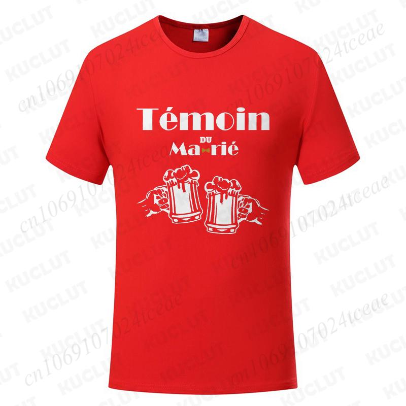 French Beer Graphic Wedding Tops Evg Team Future Groom Man Short Sleeve Tees Boyfriend Single Farewell Bachelor Party Tshirt