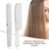 2pcs Set Hair Comb Space Aluminum Stainless Steel Anti static Sparse Haircut Comb Beauty Tool