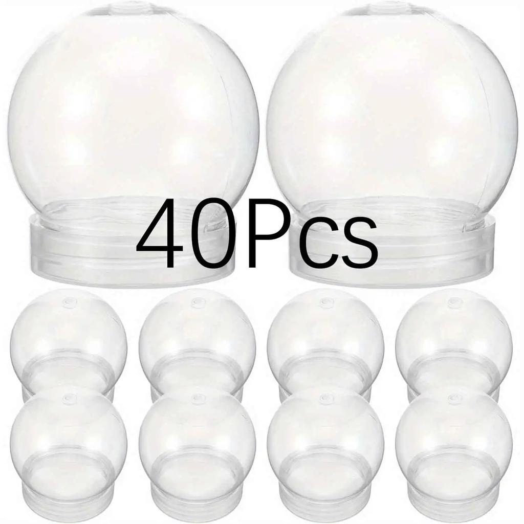 DIY Clear Plastic Crystal Ball Christmas Snowball with Screw-On Lid for Holiday Desktop And Hanging Decorations
