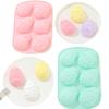 6 Holes Easter Egg Chocolate Molds Easy Demold Rabbit Face Mousse Cake Silicone Moulds Animal Gypsum Bunny Candle Festival Gifts