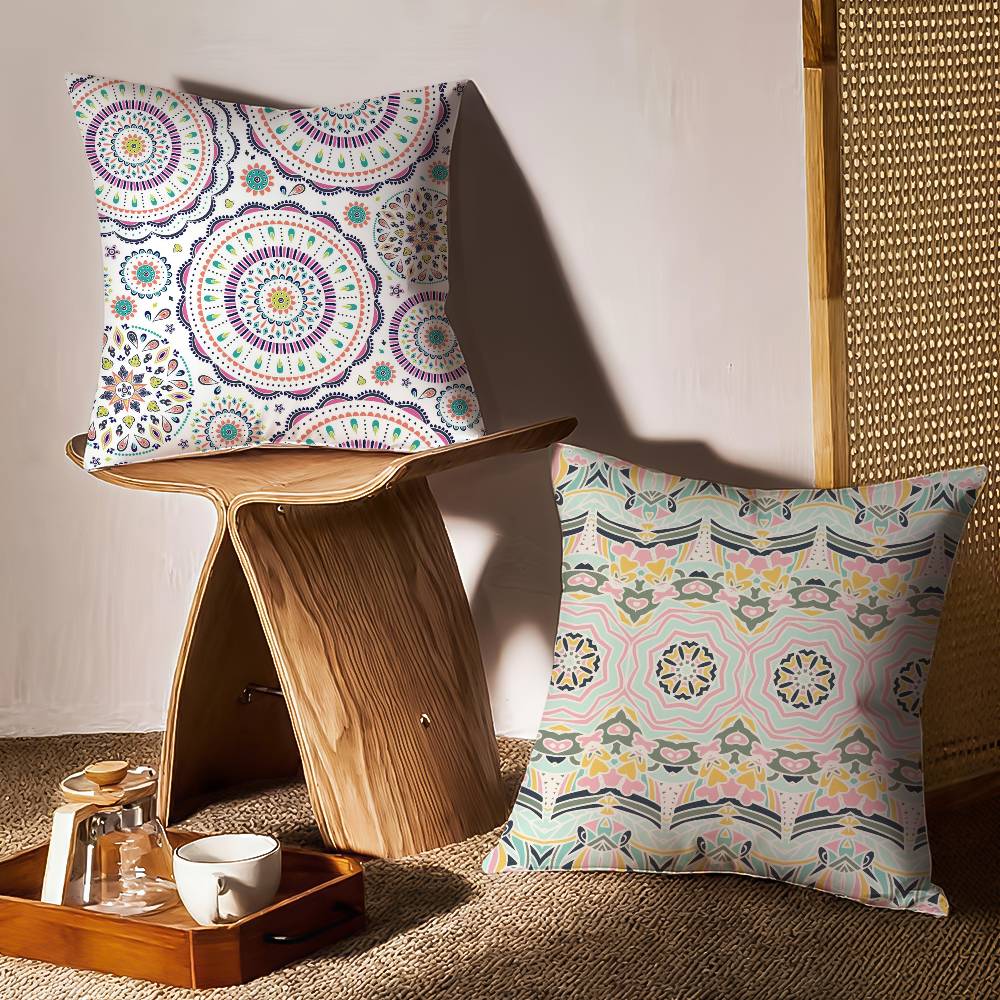 Bohemia Pillow Case Sofa and Living Room Decorative Cushion Covers Dust-proof and Mite-proof Invisible Zipper