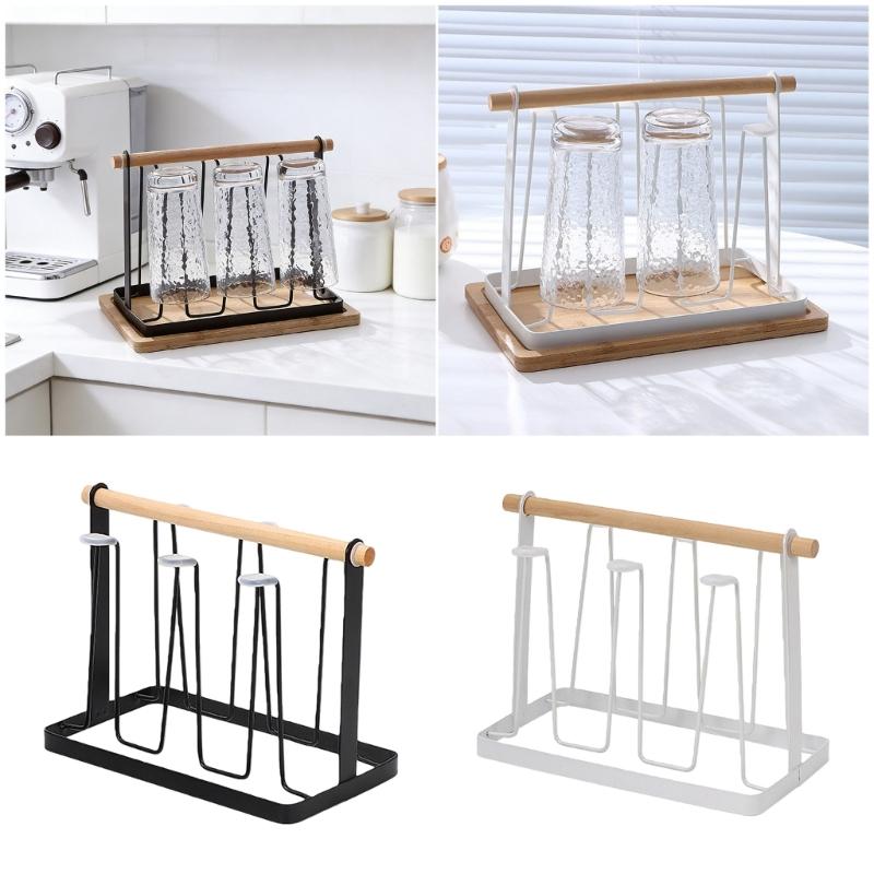 Elegant Iron Mug Rack Cups Organizer Cup Drying Stand Metal Texture Simple Theme Suitable for Modern Home Decorating