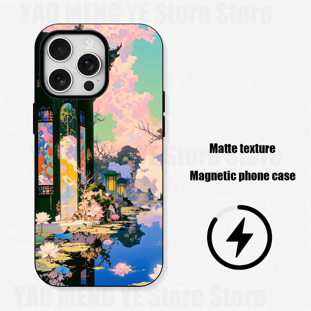 

Ukiyoe Japanese Silicone Soft Case For iPhone 17,16,15,14,13,12,11 Pro Max For Magnetic Shell Frosted Cover iPhone17promax