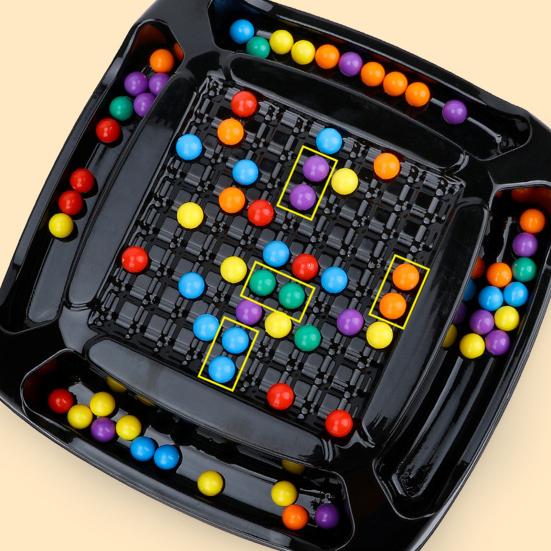 Ball Elimination Board Game with 80/120 Colorful Beads Color Recognition Focus Logic Training Multi-Player Strategy Game Educational Beads Toy