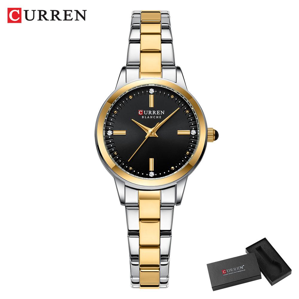 CURREN Women's Watches Elegant Fashion Original Quartz Watch for Laides Waterproof Stainless Steel Simple Luxury Daily Wear