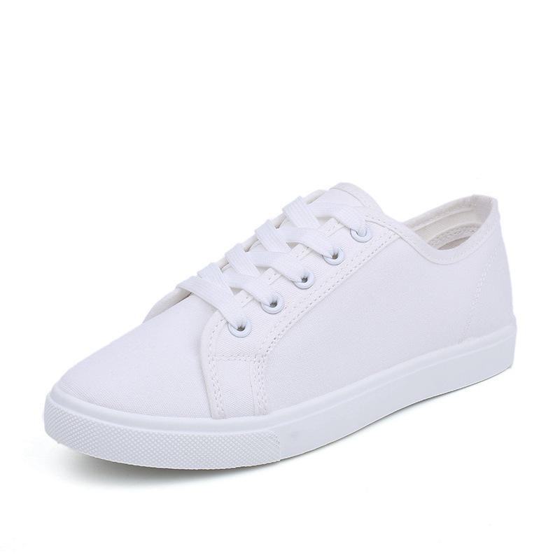 Women's Versatile White Literary Canvas Low-Top Shoes - Summer 2024 Korean Style
