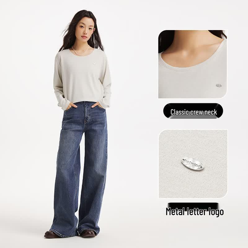 Hotwind Women's Shiny Long Sleeve T-Shirt F09W26701