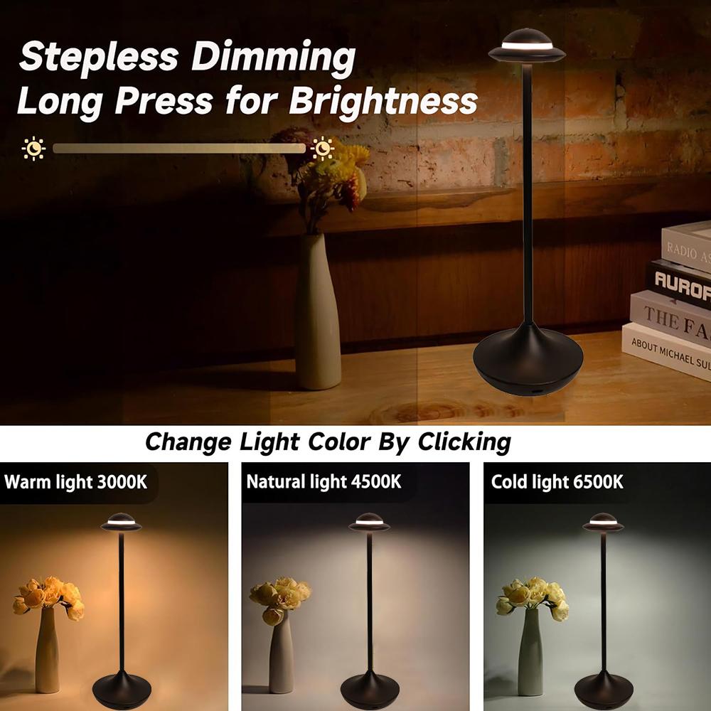 USB Metal Rechargeable Table Lamp Desk Light 3 Colors Adjustable Creative Touch Led Lamp  Desktop Ambient desk lamp Lighting Bed