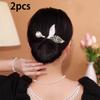 1pc Women's Rhinestone Pearl Decorated Fish Tail Bun Maker, Fashionable Hair Bun Shaper Accessories, For Daily Cute Hairstyles