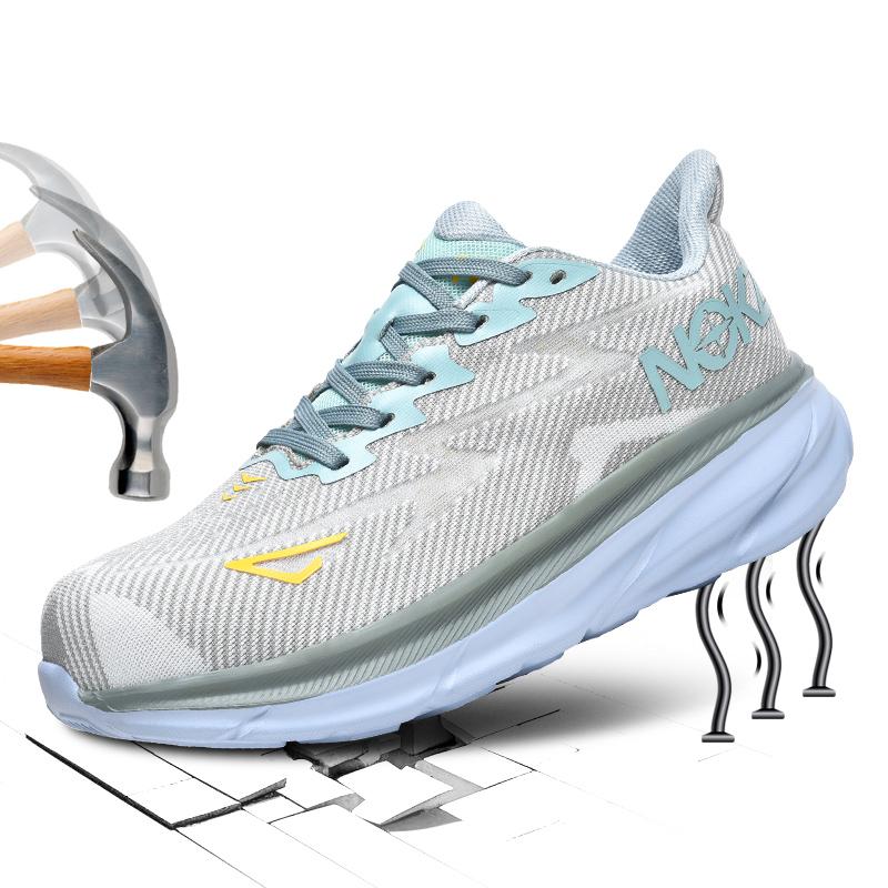 

Rotating Button Safety Shoes Men Anti-smash Anti-puncture Work Shoes Fashion Men Safety Sport Shoes Security Protective BootsMen 45 небесно-голубой