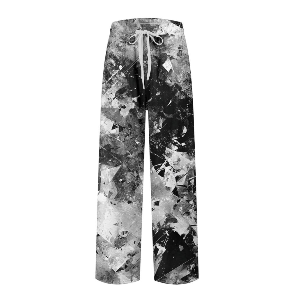 Men's Knitted Fashion Print Pocket Casual Pants Pajama Pants