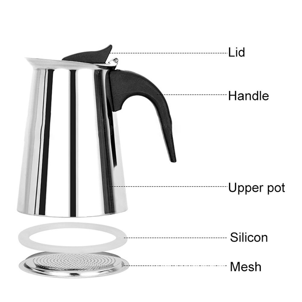 Stainless Steel Moka Pot European Style Coffee Cup Portable Coffee Maker