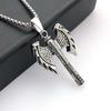 Double Blade Viking Axe Pendant Retro Necklace for Men Women Stainless Steel Chain Gothic Jewelry